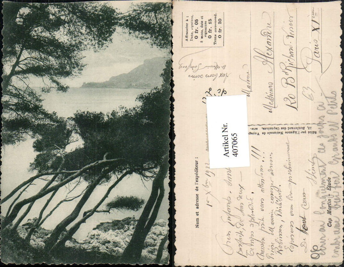 407065,Provence-Alpes-Cote-Azur Alpes-Maritimes Cap Martin Etude Bäume Küste