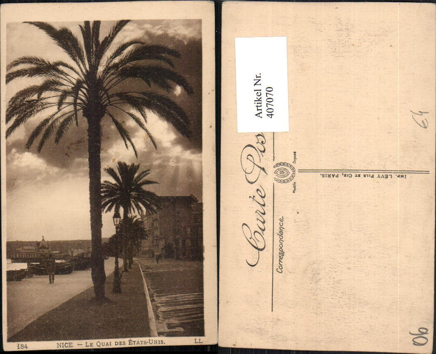 407070,Provence-Alpes-Cote-Azur Alpes-Maritimes Nice Nizza Quai des Etats-Unis Palmen
