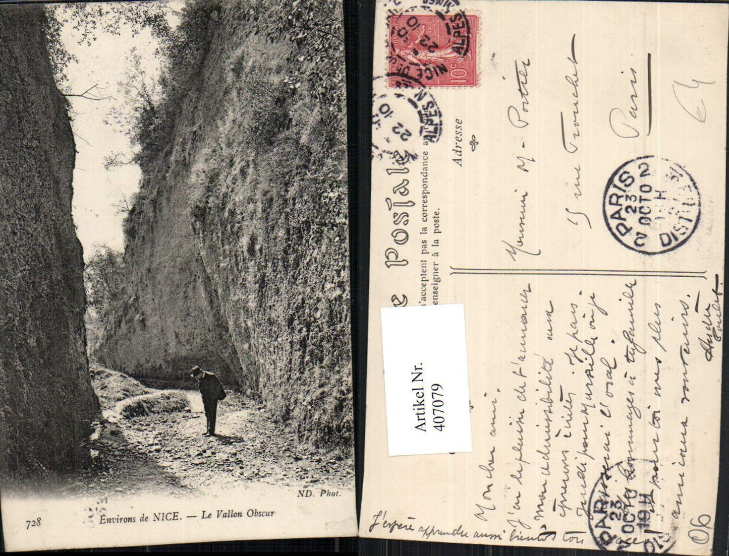 407079,Provence-Alpes-Cote-Azur Alpes-Maritimes Nice Nizza Vallon Obscur Tal