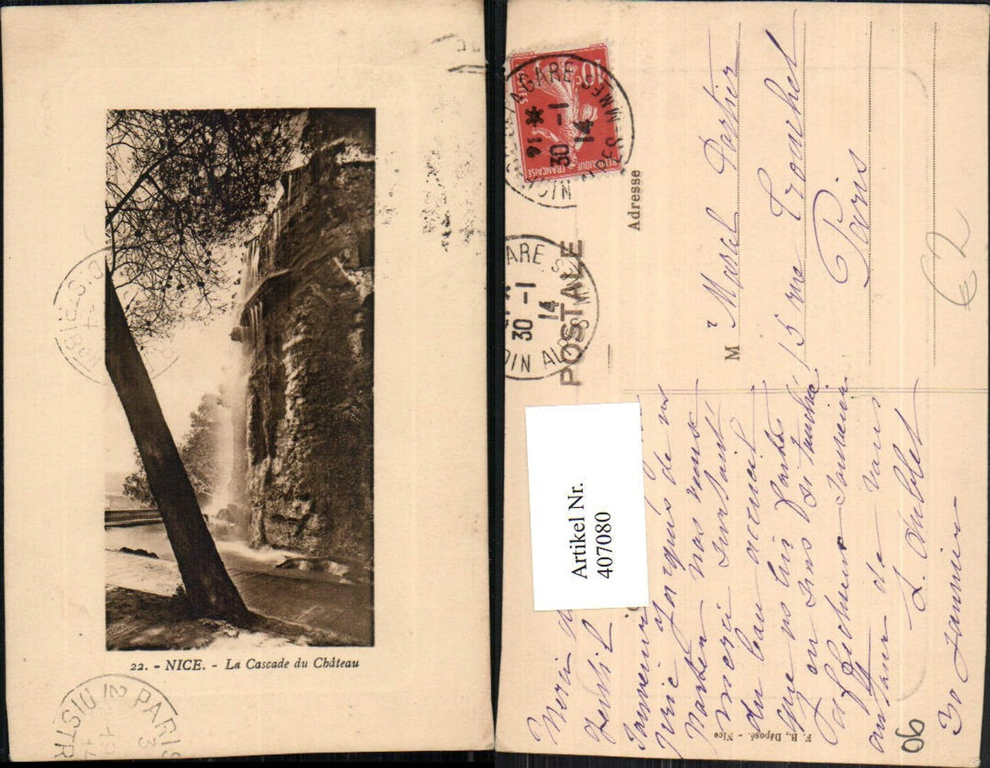 407080,Provence-Alpes-Cote-Azur Alpes-Maritimes Nice Nizza Cascade du Chateau Wasserfall