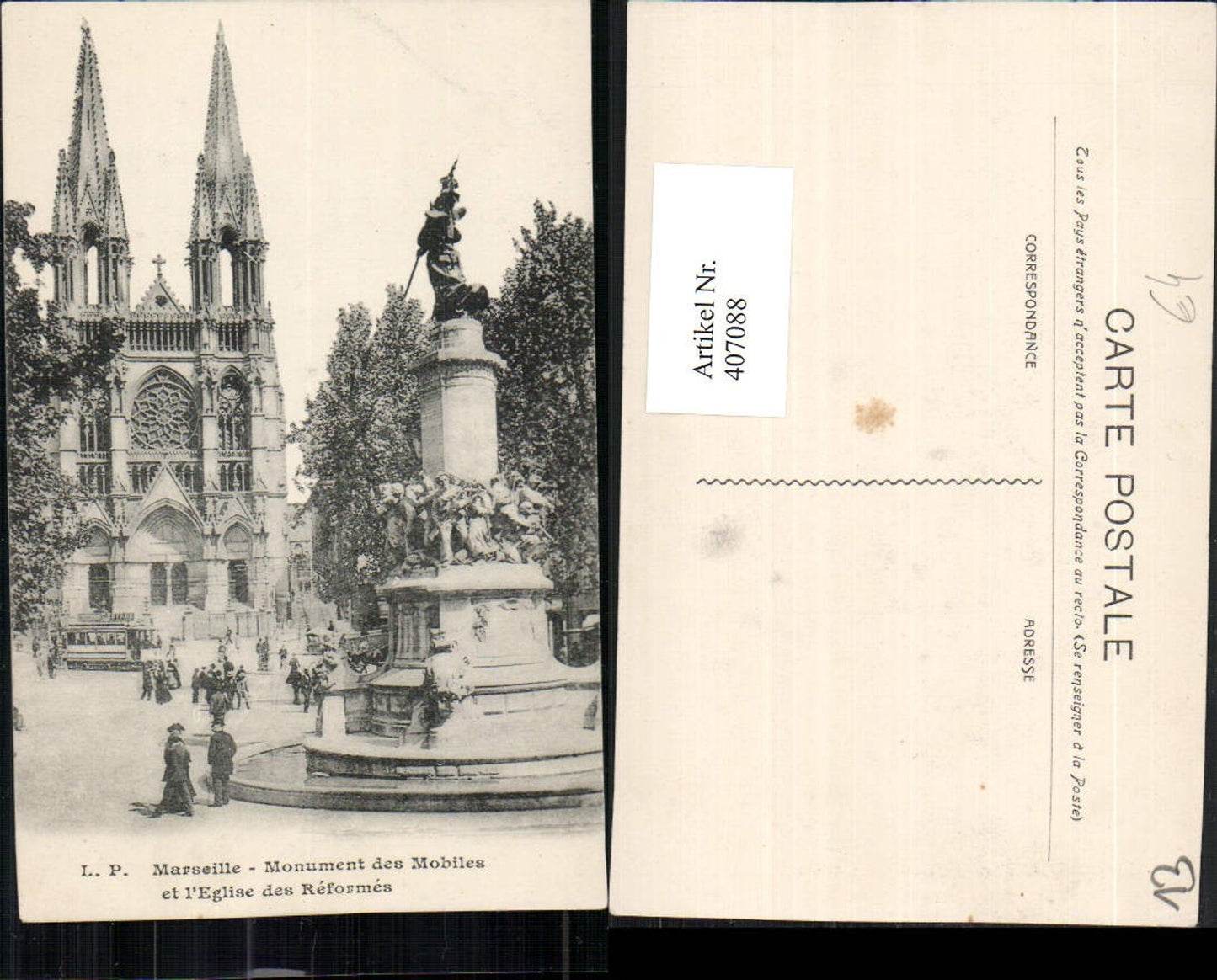 407088,Provence-Alpes-Cote-Azur Bouches-de-Rhone Marseille Monument des Mobiles Kirche