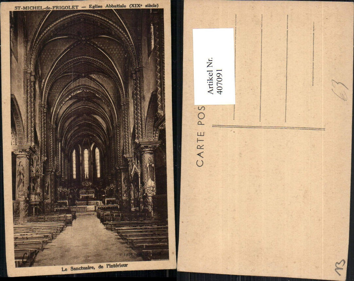 407091,Provence-Alpes-Cote-Azur Bouches-de-Rhone St-Michel-de-Frigolet Eglise Kirche Interieur