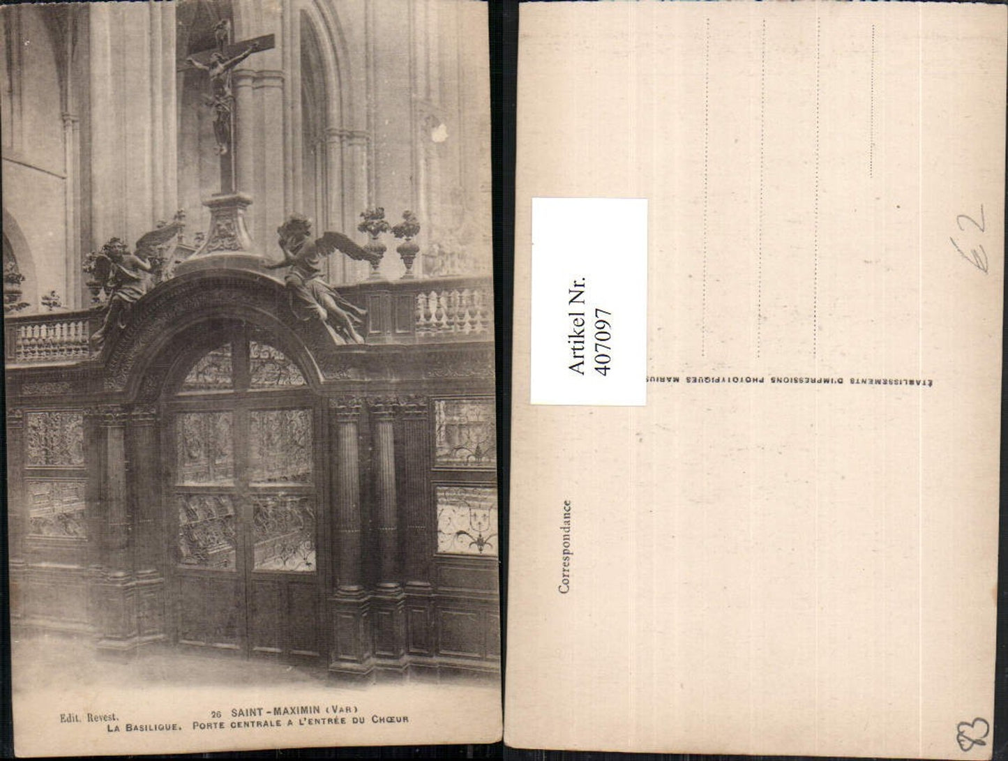 407097,Provence-Alpes-Cote-Azur Var Saint-Maximin Basilique Porte Centrale Kirche Tür