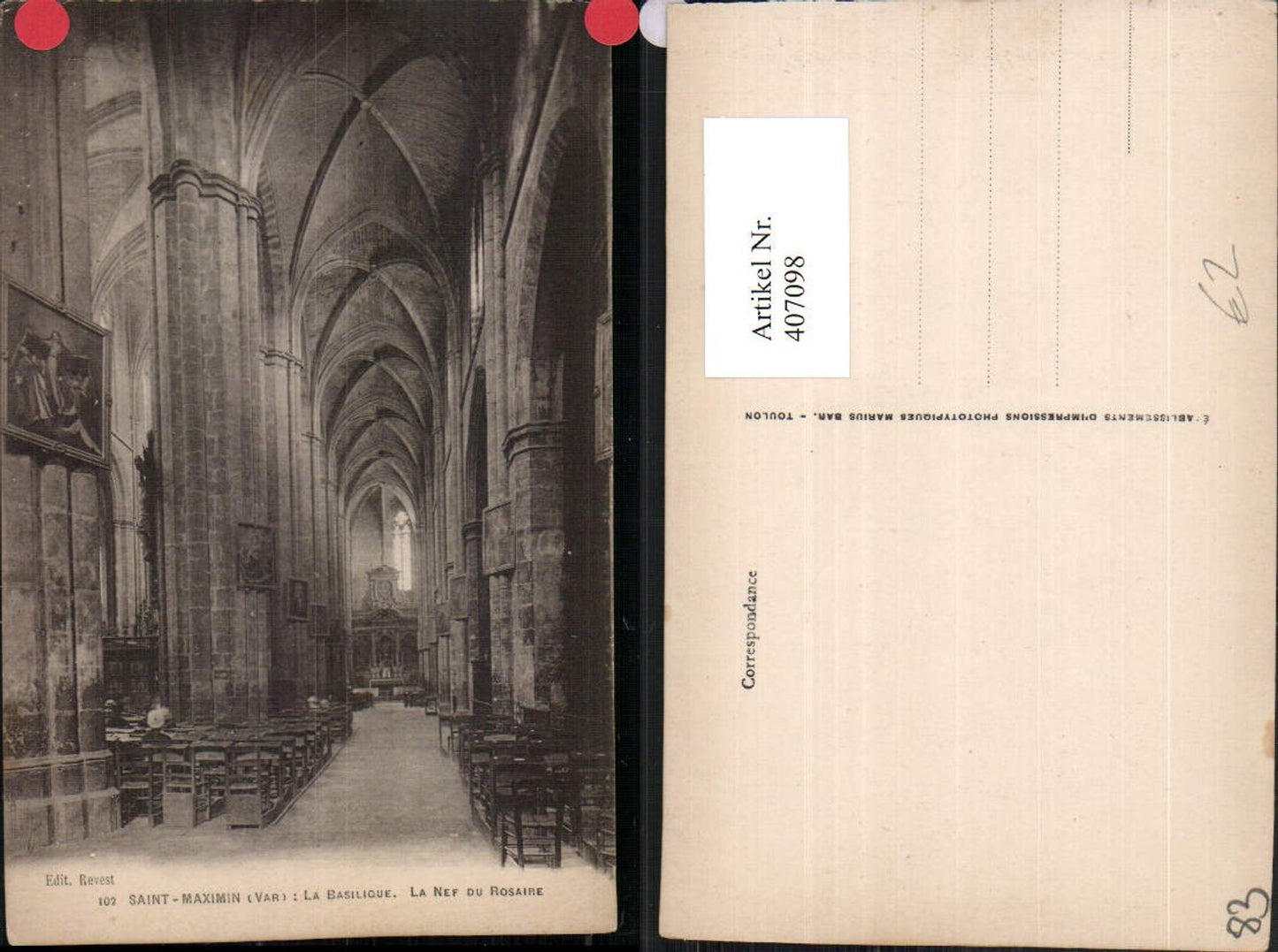 407098,Provence-Alpes-Cote-Azur Var Saint-Maximin Basilique Kirche Interieur