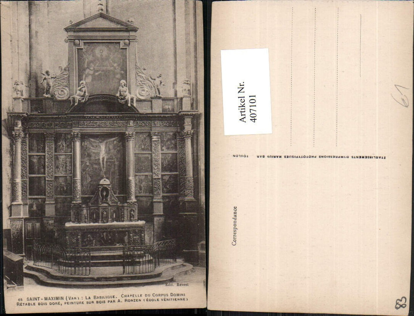 407101,Provence-Alpes-Cote-Azur Var Saint-Maximin Basilique Retable Kirche Altar