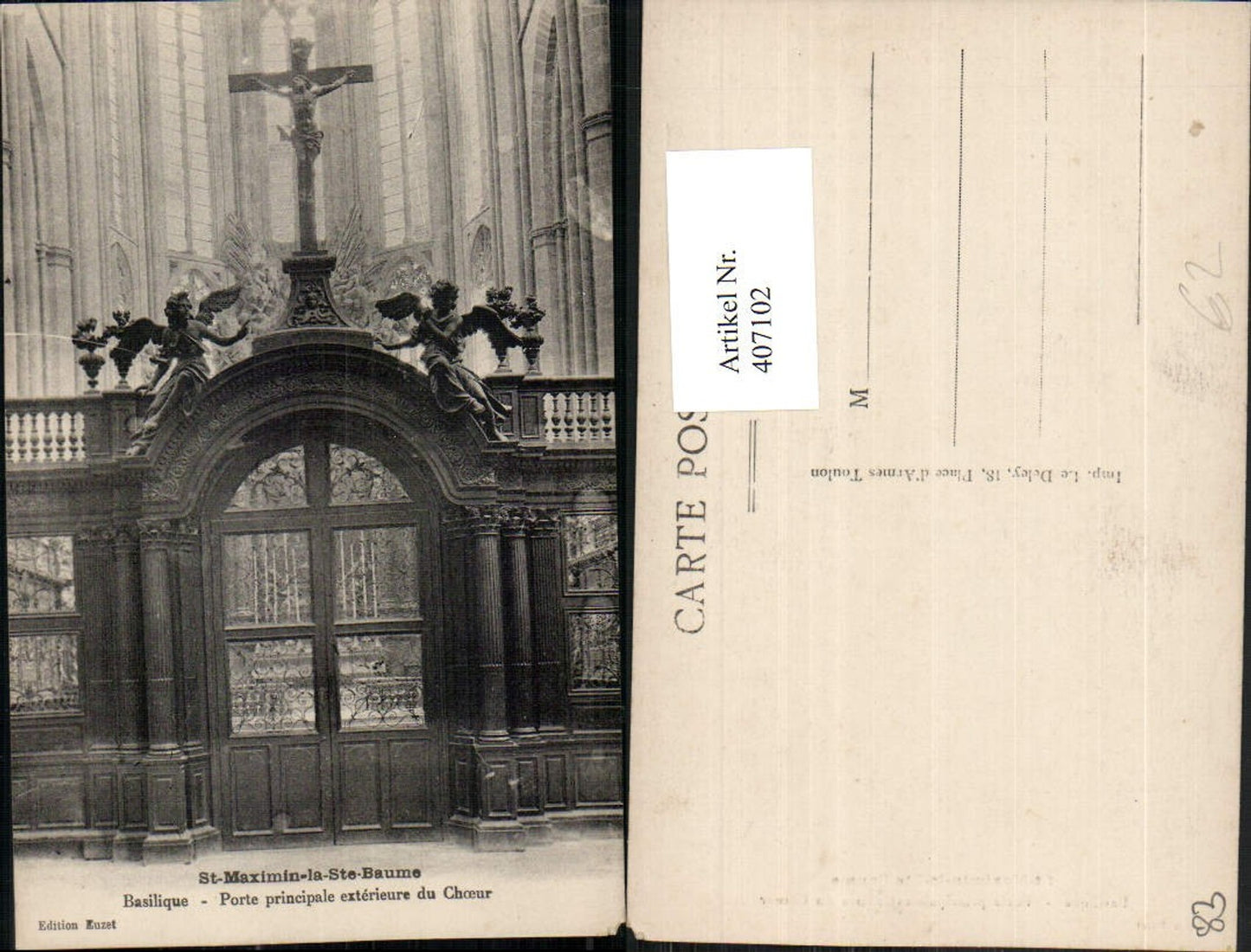 407102,Provence-Alpes-Cote-Azur Var St-Maximin-la-Ste-Baume Basilique Kirche Tür