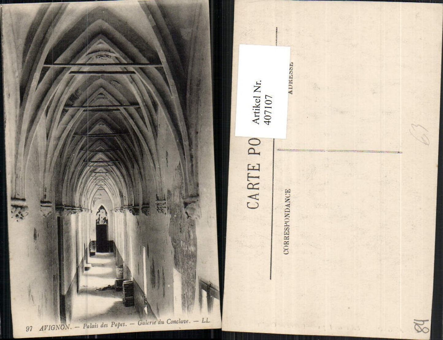 407107,Provence-Alpes-Cote-Azur Vaucluse Avignon Palais du Papes Galerie du Conclave