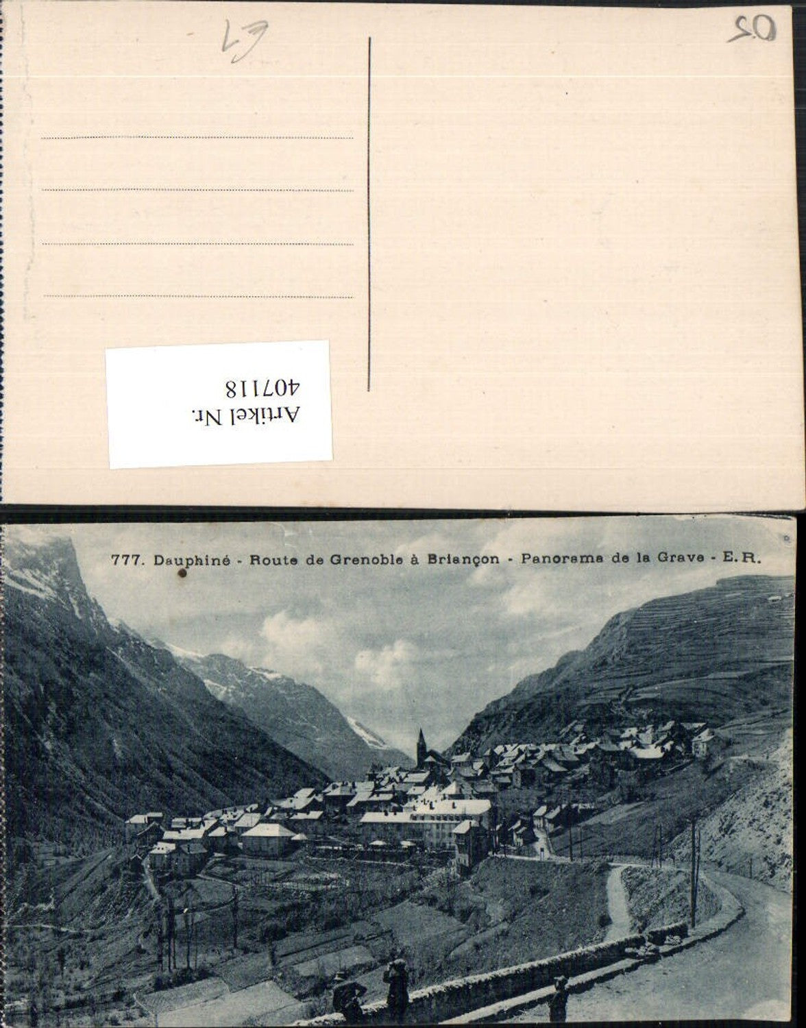 407118,Provence-Alpes-Cote-Azur Hautes-Alpes Panorama de la Grave Totale Bergkulisse