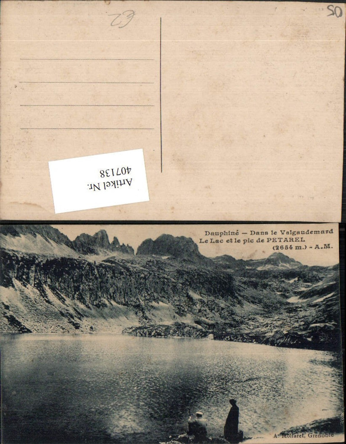 407138,Provence-Alpes-Cote-Azur Hautes-Alpes Lac et le pic de Petarel See Bergkulisse