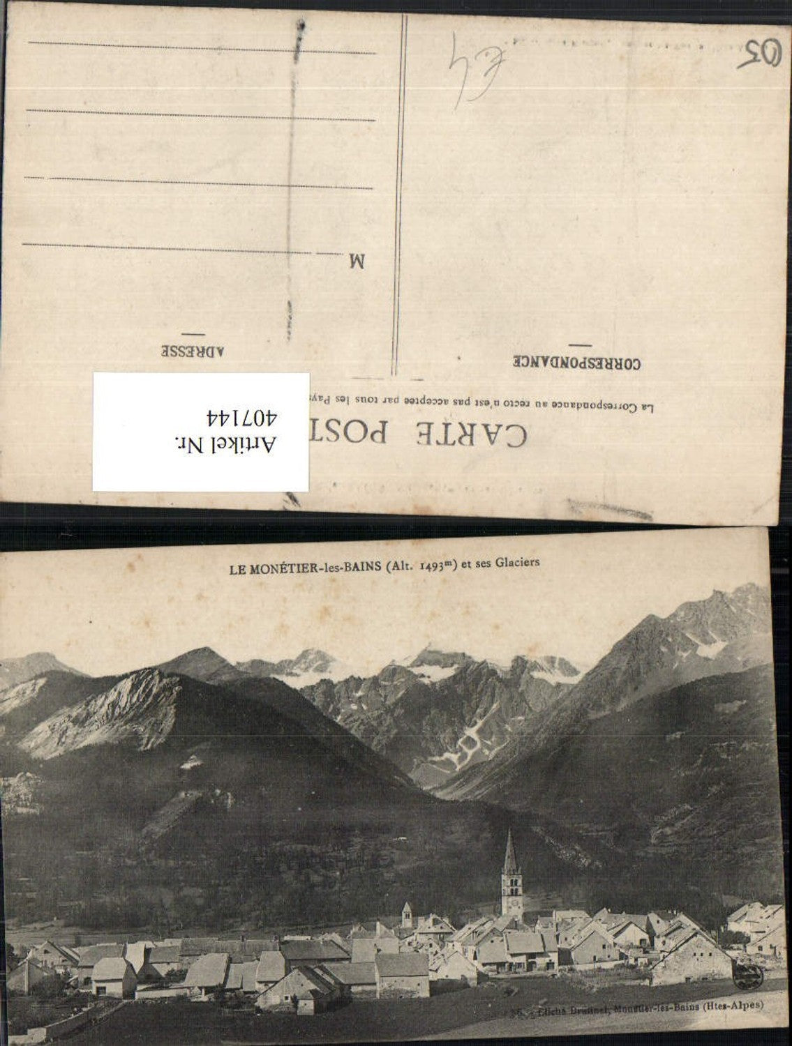 407144,Provence-Alpes-Cote-Azur Hautes-Alpes Monetier-les-Bains et Glaciers Totale Bergkulisse