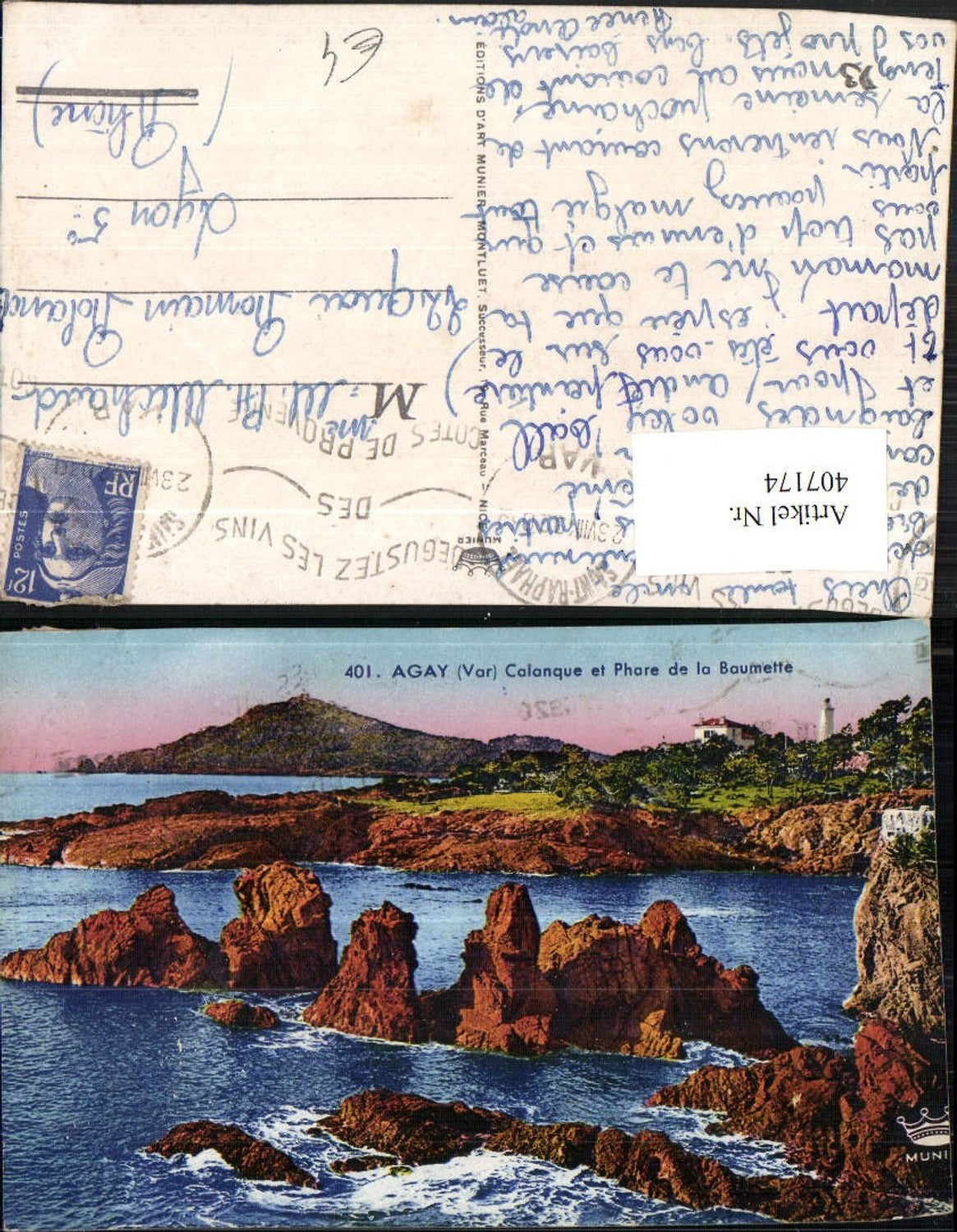 407174,Provence-Alpes-Cote-Azur Var Agay Calanque et Phare de la Baumette Küste