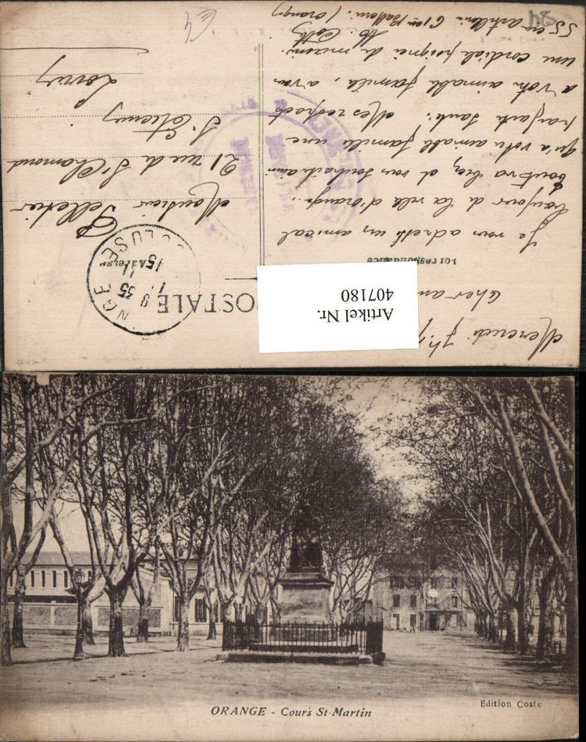 407180,Provence-Alpes-Cote-Azur Vaucluse Orange Cours St-Martin Denkmal