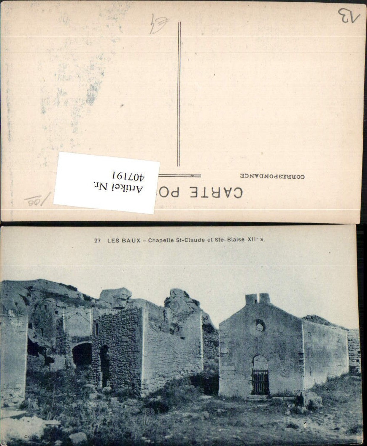 407191,Provence-Alpes-Cote-Azur Bouches-de-Rhone Les Baux Chapelle St-Claude Kapelle