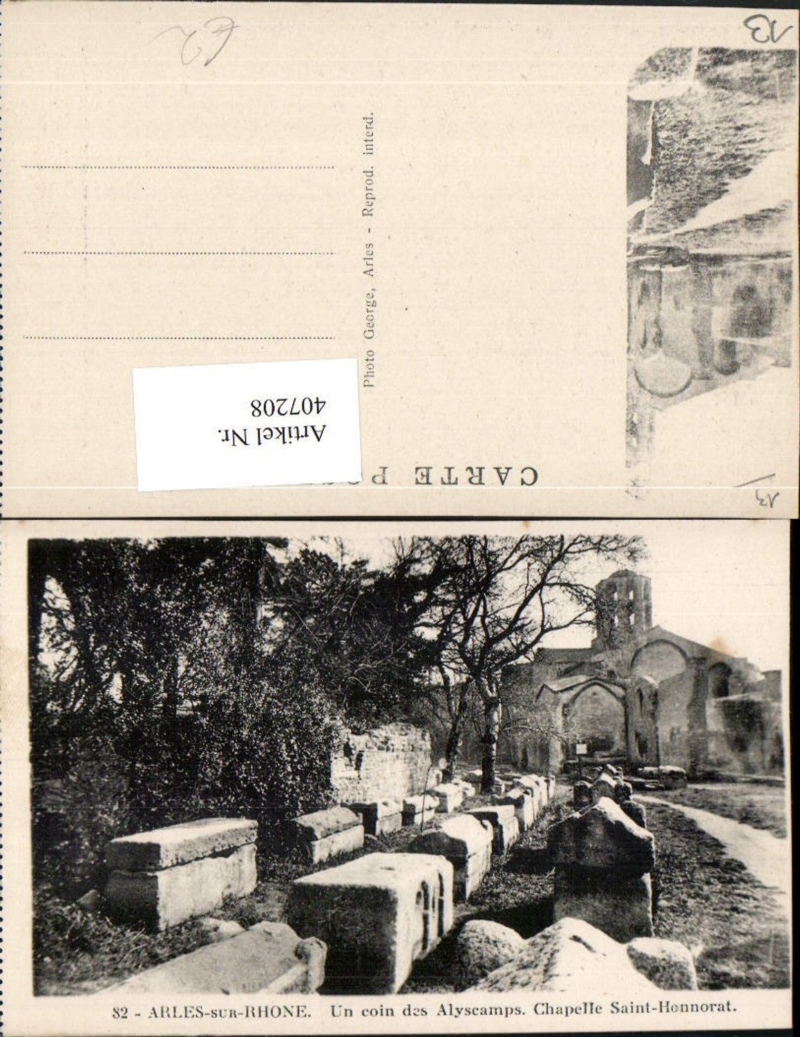 407208,Provence-Alpes-Cote-Azur Bouches-de-Rhone Arles-sur-Rhone Alyscamps Chapelle Kapelle