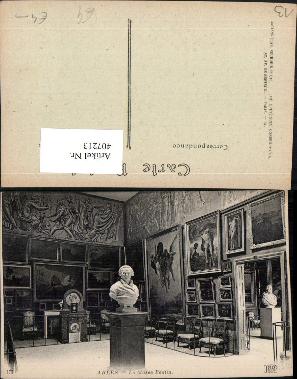 407213,Provence-Alpes-Cote-Azur Bouches-de-Rhone Arles Musee Reattu Museum Büste
