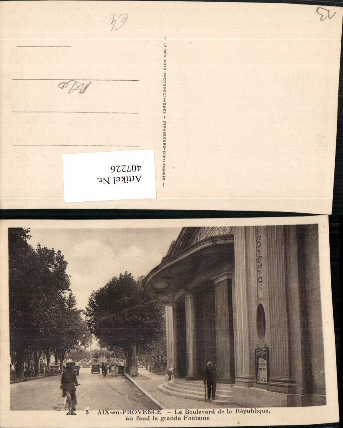 407226,Provence-Alpes-Cote-Azur Bouches-de-Rhone Aix-en-Provence Boulevard Straßenansicht
