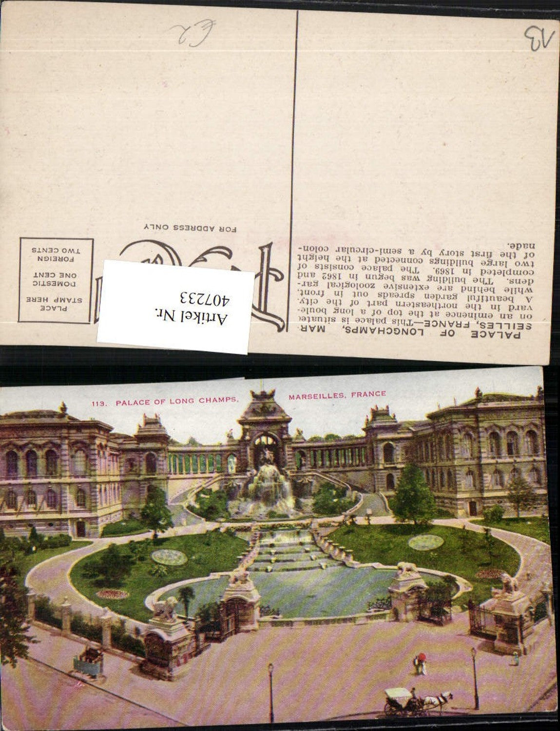 407233,Provence-Alpes-Cote-Azur Bouches-de-Rhone Marseille Palace of Longchamps Palais