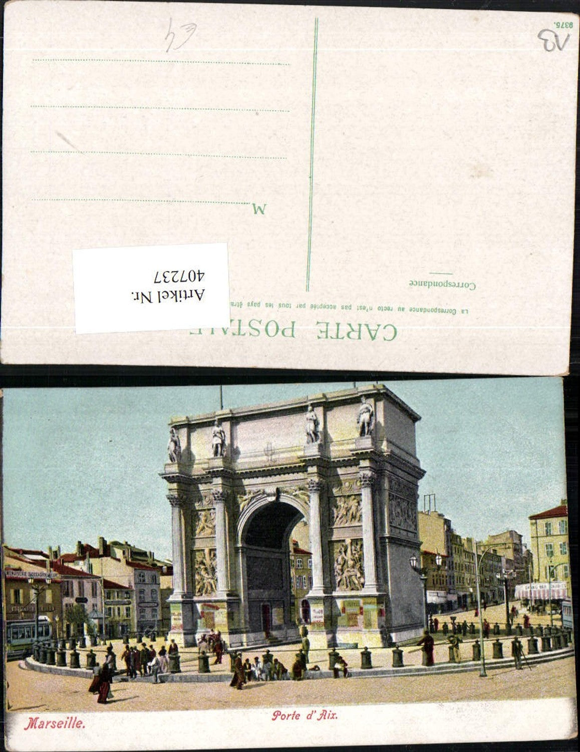 407237,Provence-Alpes-Cote-Azur Bouches-de-Rhone Marseille Porte d'Aix Torbogen