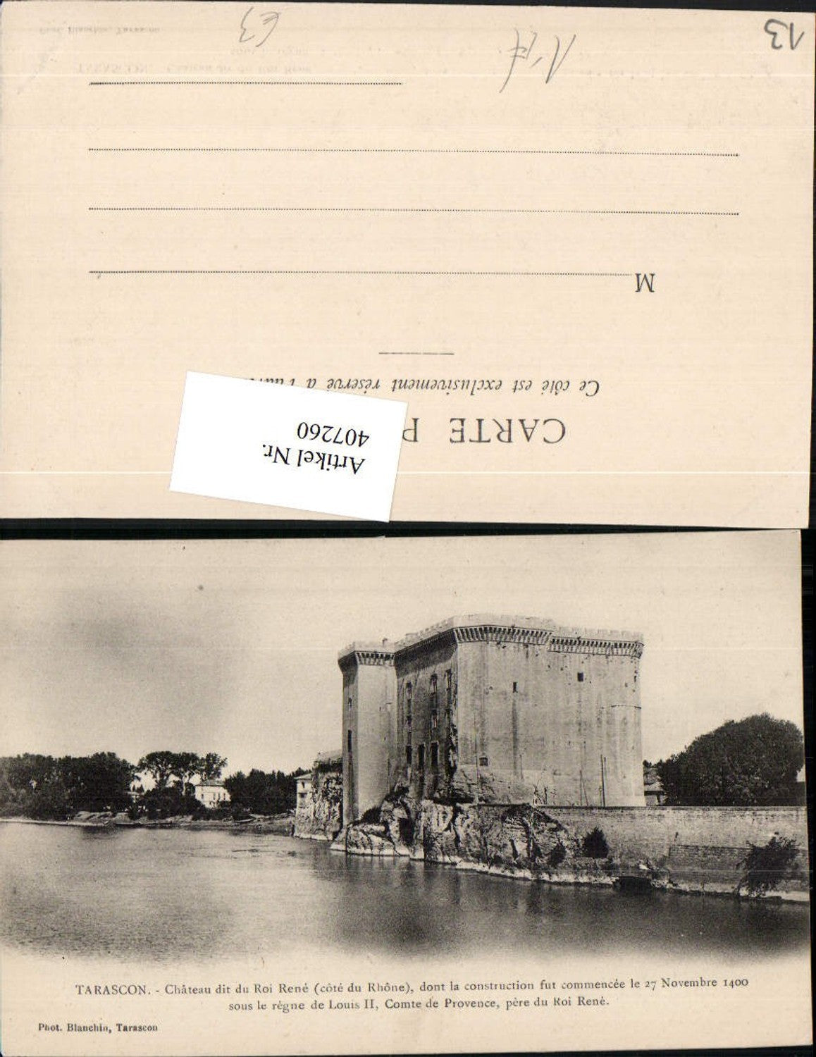 407260,Provence-Alpes-Cote-Azur Bouches-de-Rhone Tarascon Chateau Roi Rene Schloss Burg