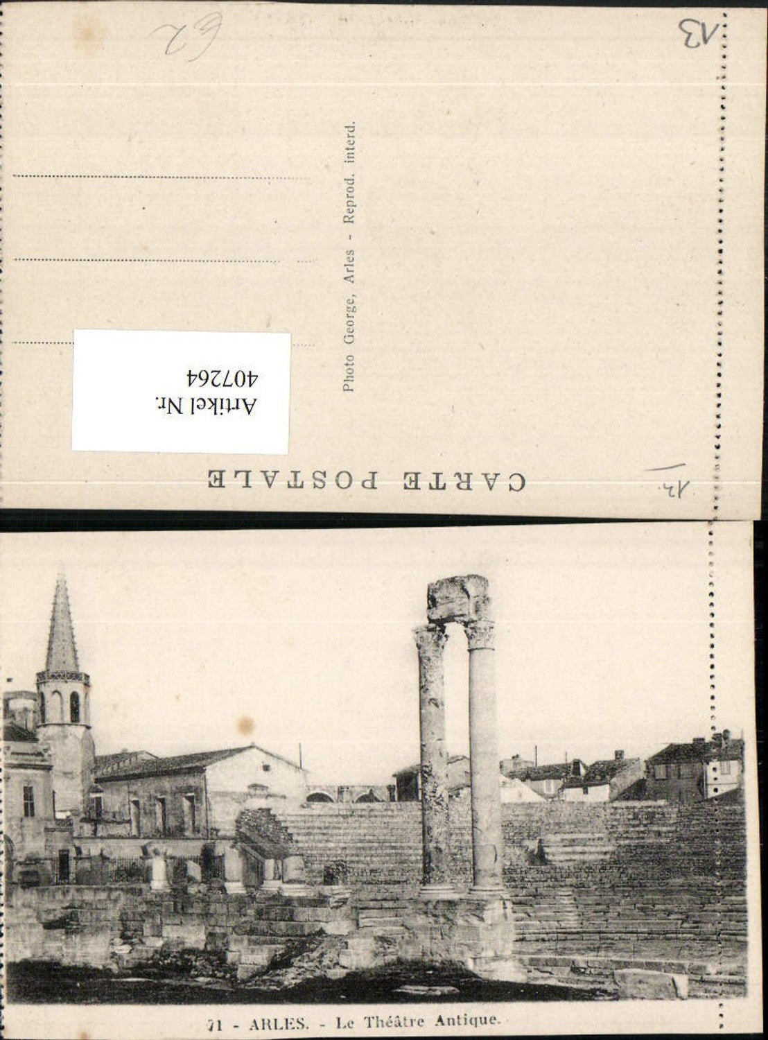 407264,Provence-Alpes-Cote-Azur Bouches-de-Rhone Arles Theatre Antique Antikes Theater