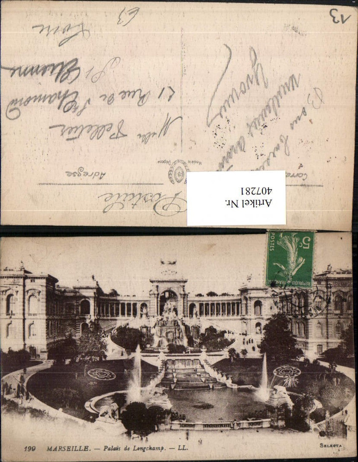 407281,Provence-Alpes-Cote-Azur Bouches-de-Rhone Marseille Palais de Longchamp
