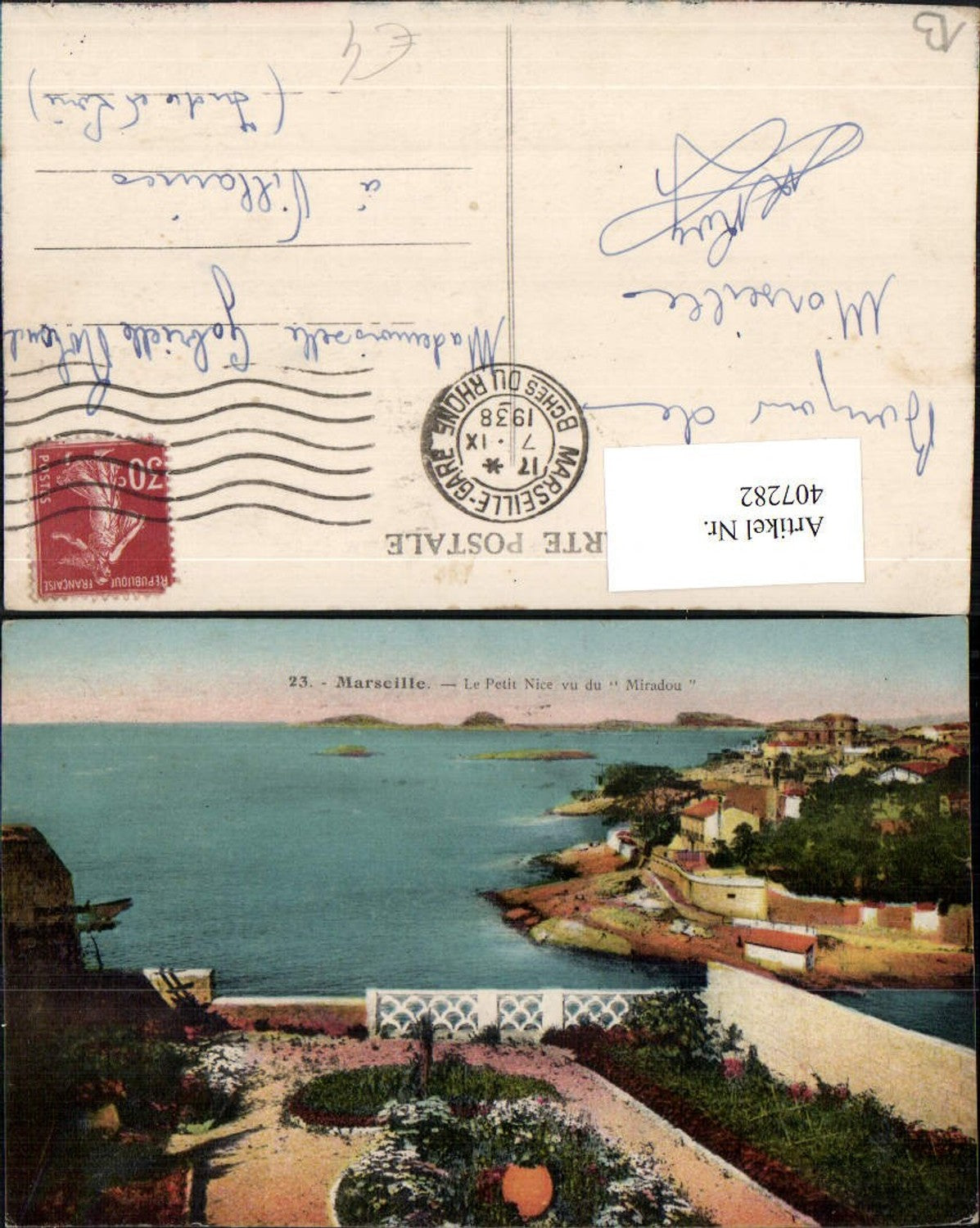 407282,Provence-Alpes-Cote-Azur Bouches-de-Rhone Marseille Petit Nice vu du Miradou Küste