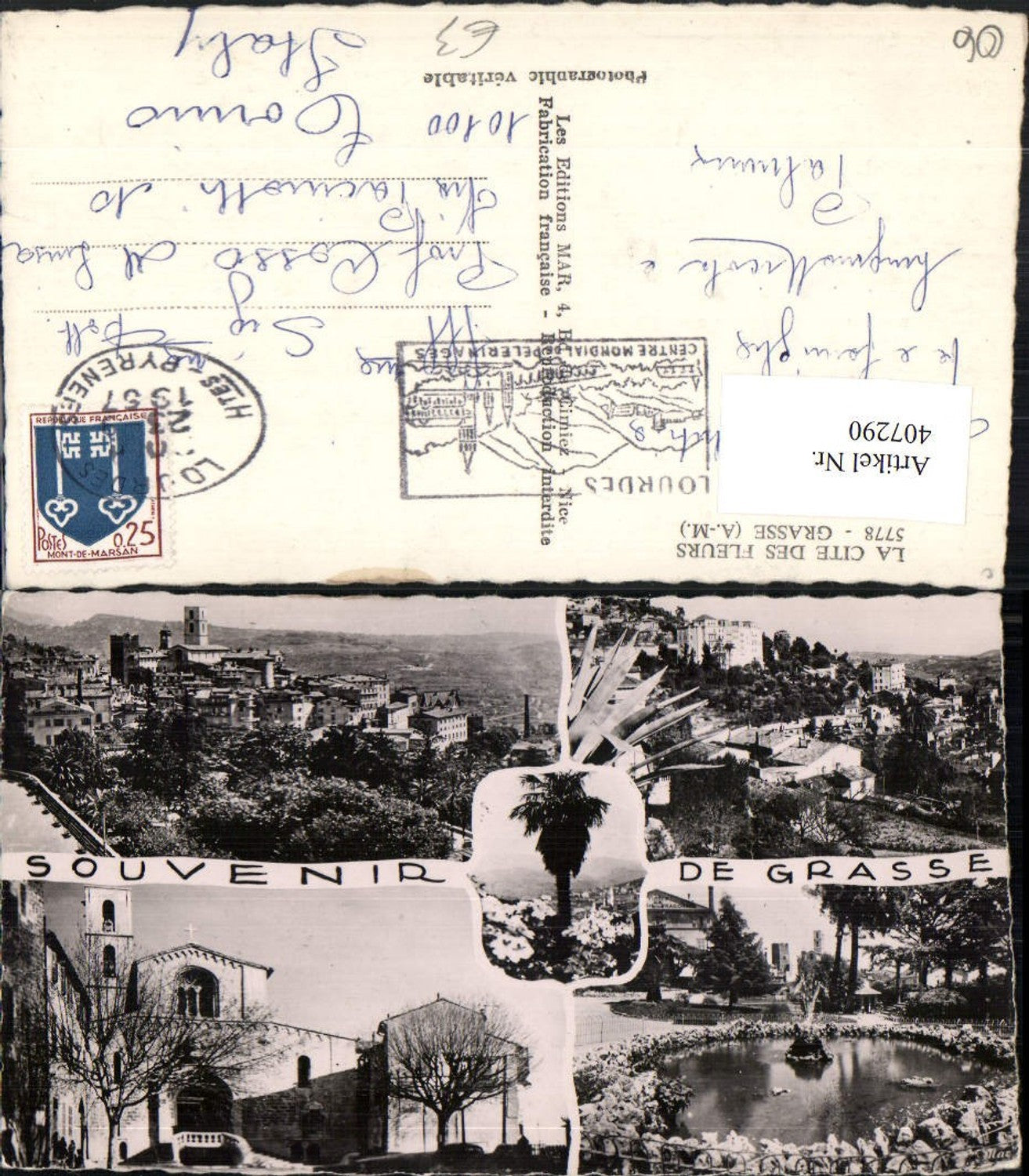 407290,Provence-Alpes-Cote-Azur Alpes-Maritimes Grasse Totale Kirche Mehrbildkarte