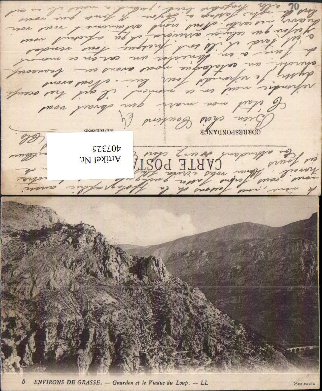 407325,Provence-Alpes-Cote-Azur Alpes-Maritimes Grasse Gourdon et le Viaduc du Loup Bergkulisse
