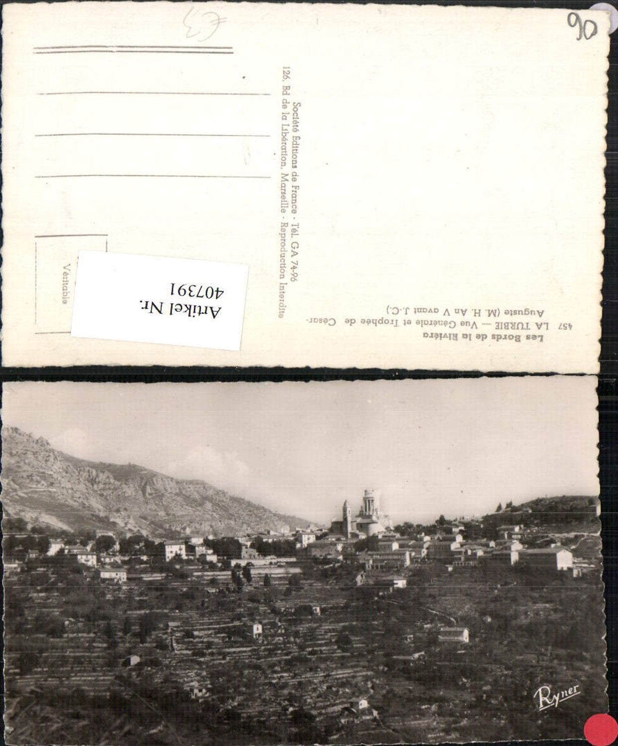 407391,Provence-Alpes-Cote-Azur Alpes-Maritimes La Turbie Vue Generale et Trophee de Cesar