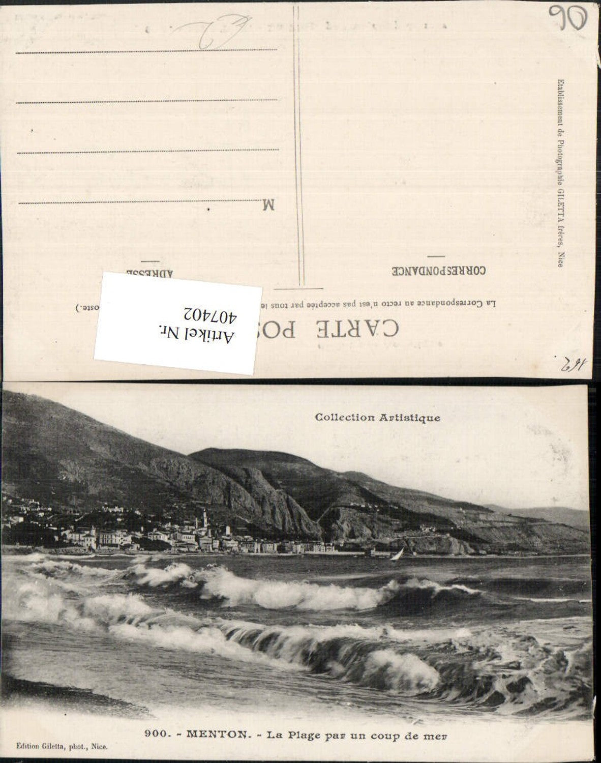407402,Provence-Alpes-Cote-Azur Alpes-Maritimes Menton Plage par un coup de mer Strand Wellen