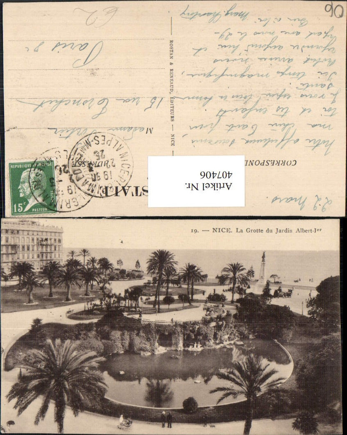 407406,Provence-Alpes-Cote-Azur Alpes-Maritimes Nice Nizza Grotte du jardin Albert Wasserbecken