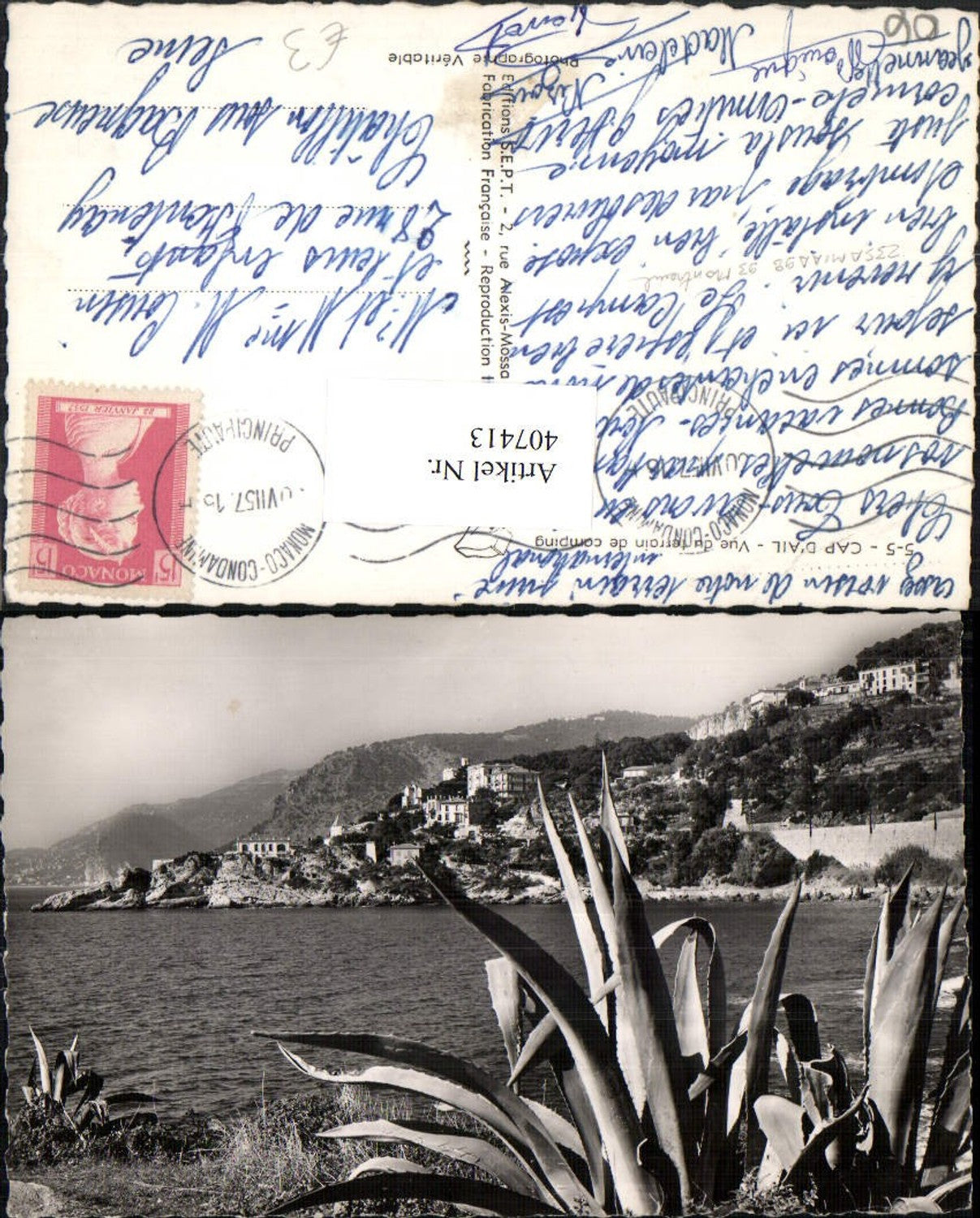 407413,Provence-Alpes-Cote-Azur Alpes-Maritimes Cap d'Ail Vue du terrain de camping Küste