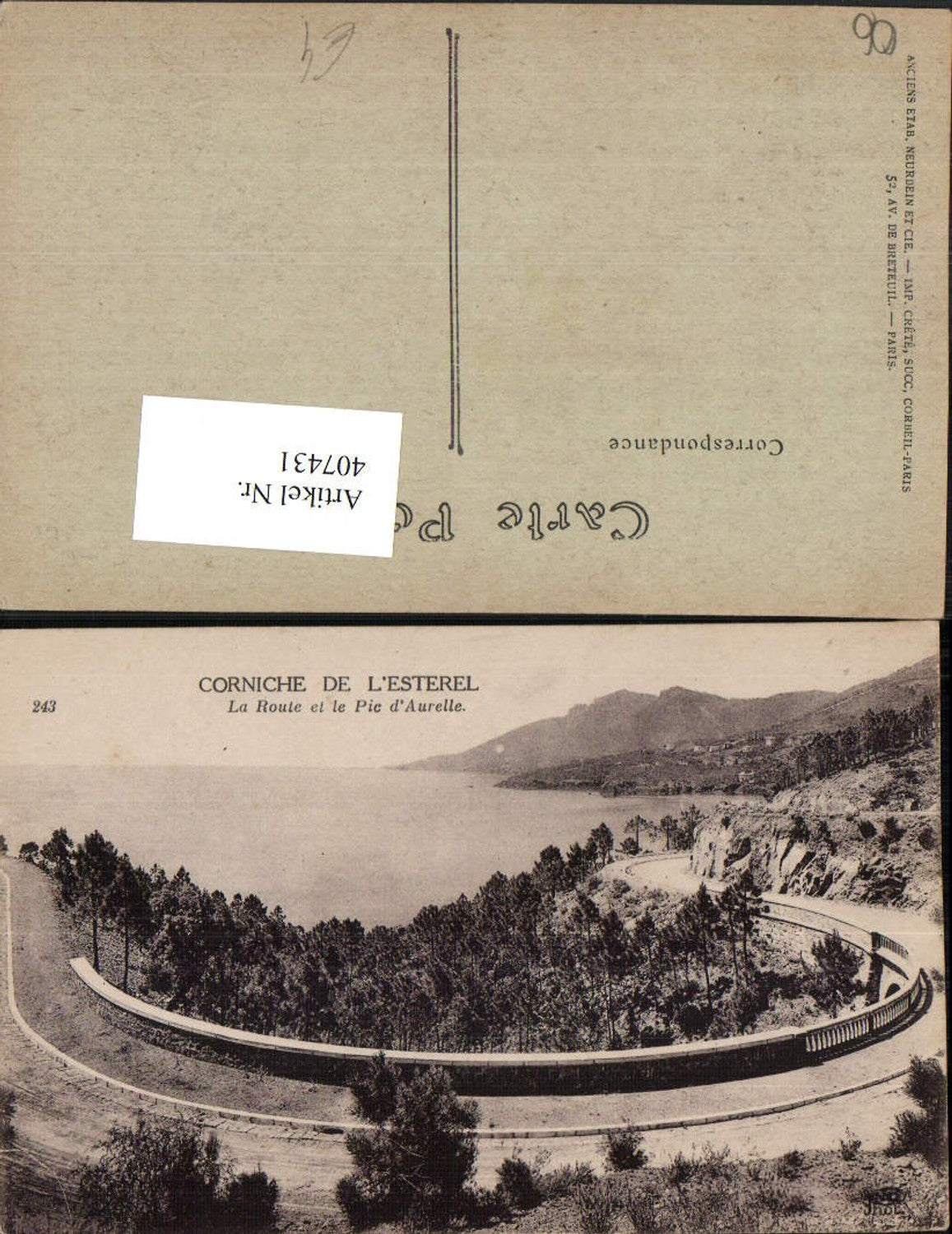 407431,Provence-Alpes-Cote-Azur Alpes-Maritimes Corniche de l'Esterel Route et Pic Aurelle