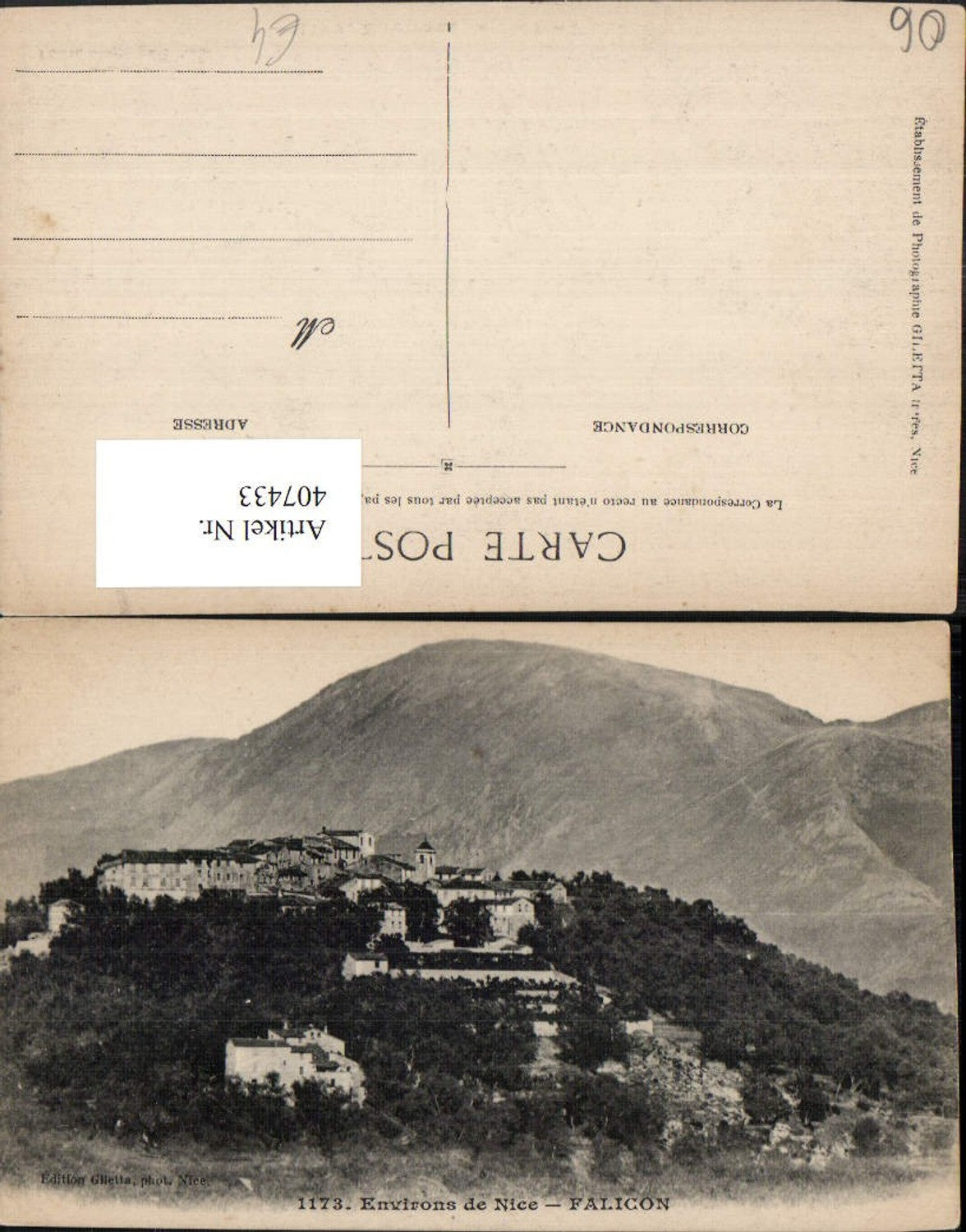 407433,Provence-Alpes-Cote-Azur Alpes-Maritimes Nice Nizza Falicon Totale Bergkulisse