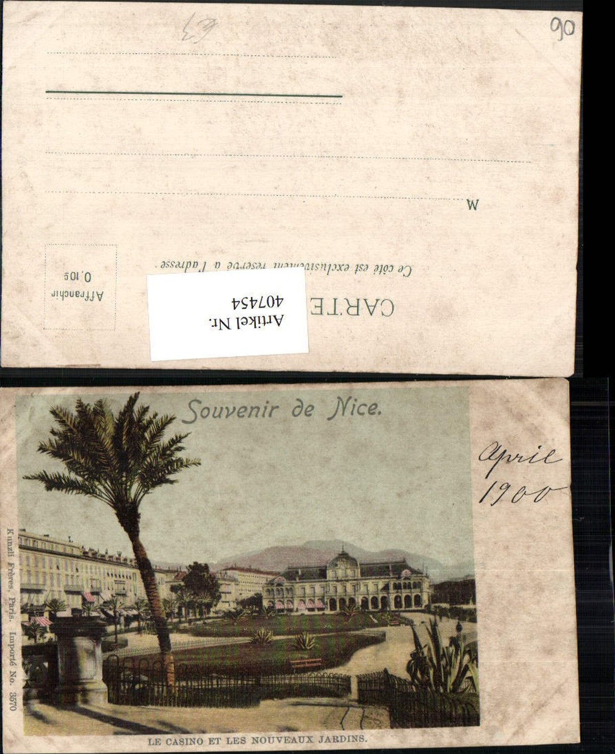 407454,Provence-Alpes-Cote-Azur Alpes-Maritimes Nice Nizza Casino et les Jardins
