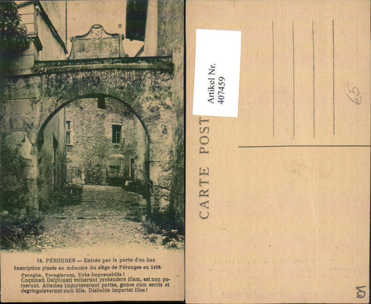407459,Rhone-Alpes Ain Perouges Entree par la porte d'en bas Tor