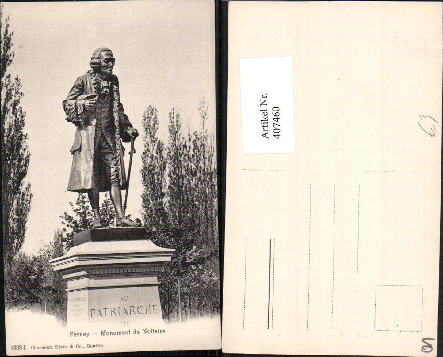 407460,Rhone-Alpes Ain Ferney Monument de Voltaire Statue