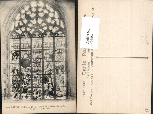 407467,Rhone-Alpes Ain Bourg Eglise de Brou Vitrail Triomphe de la Vierge Kirchenfenster