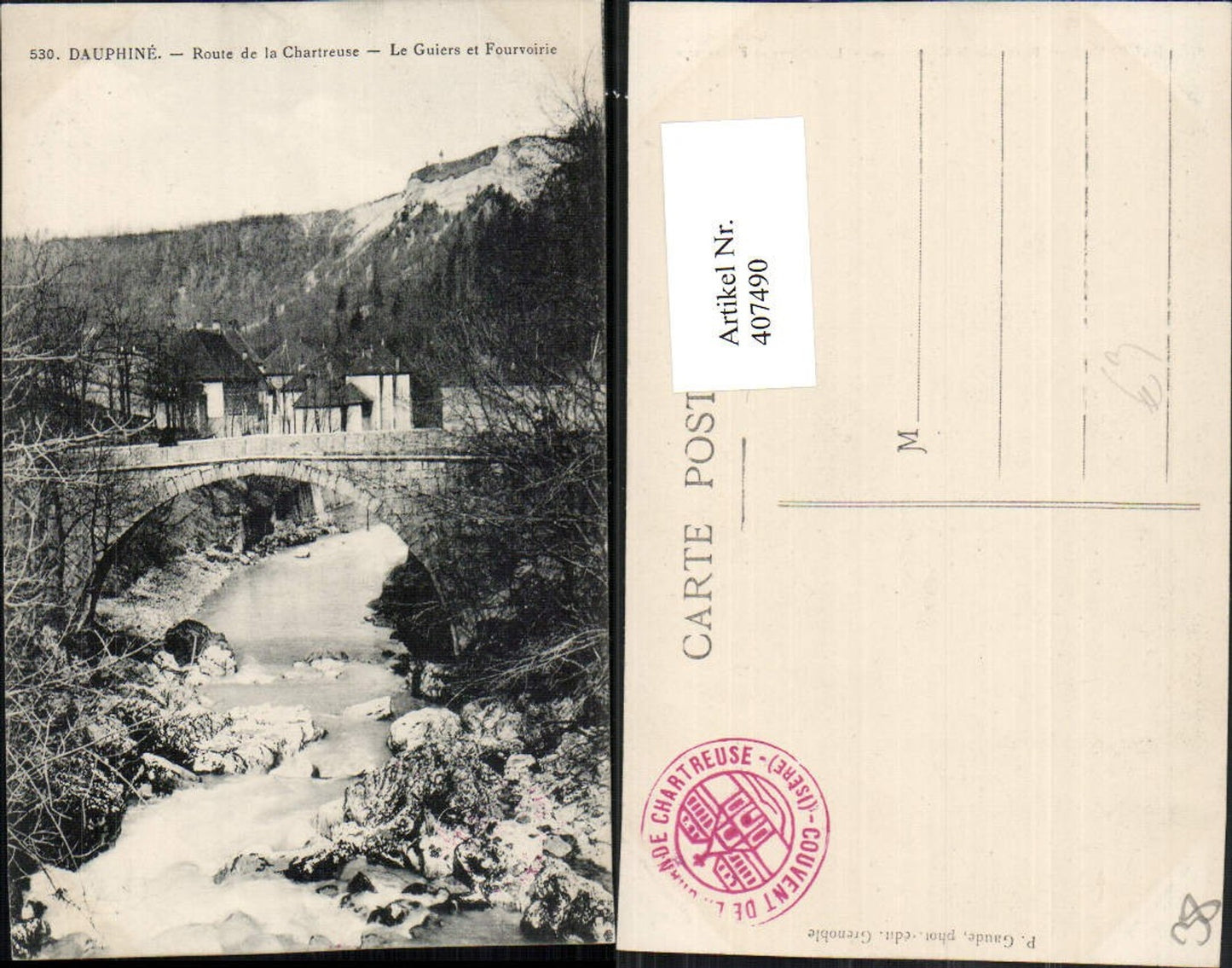 407490,Rhone-Alpes Isere Route de la Chartreuse Guiers et Fourvoirie Brücke