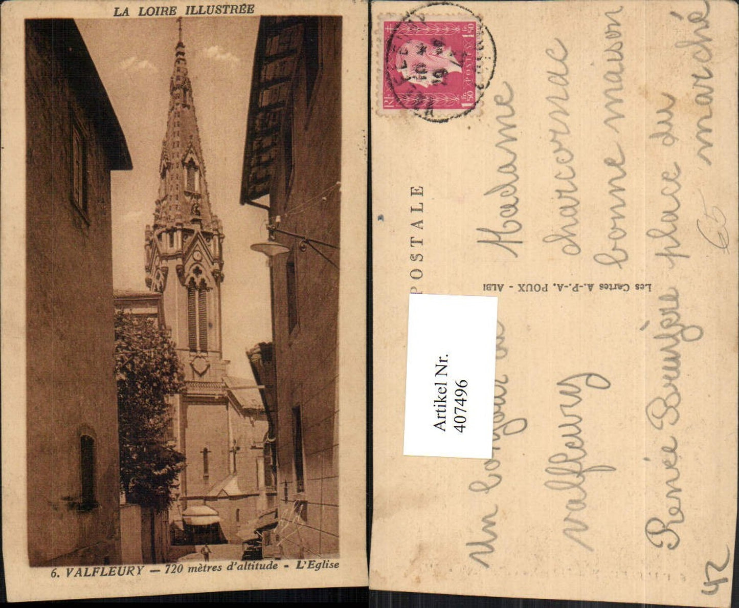 407496,Rhone-Alpes Loire Valfleury L'Eglise Kirche