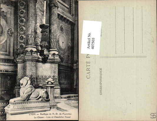 407503,Rhone-Alpes Rhone Lyon Basilique de Notre-Dame Fourviere Le Choeur Lion Löwe