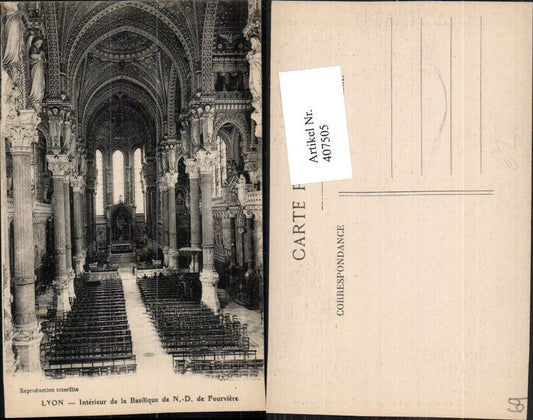 407505,Rhone-Alpes Rhone Lyon Interieur de la Basilique Notre-Dame Fourviere Kirche