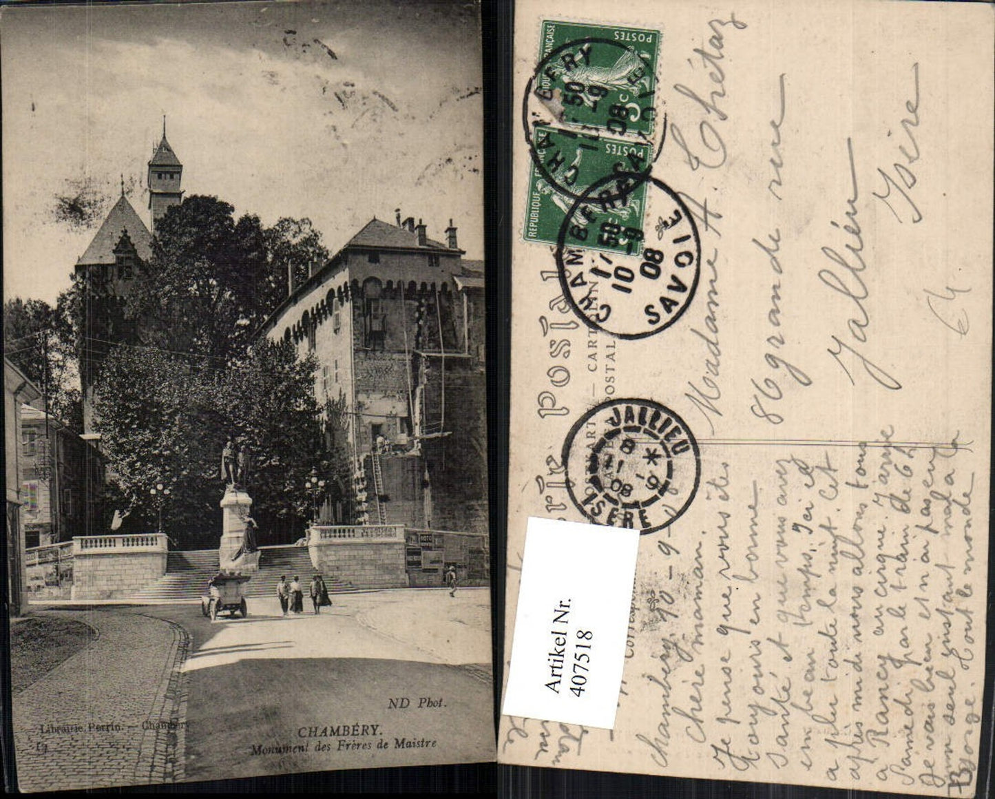 407518,Rhone-Alpes Savoie Chambery Monument des Freres de Maistre