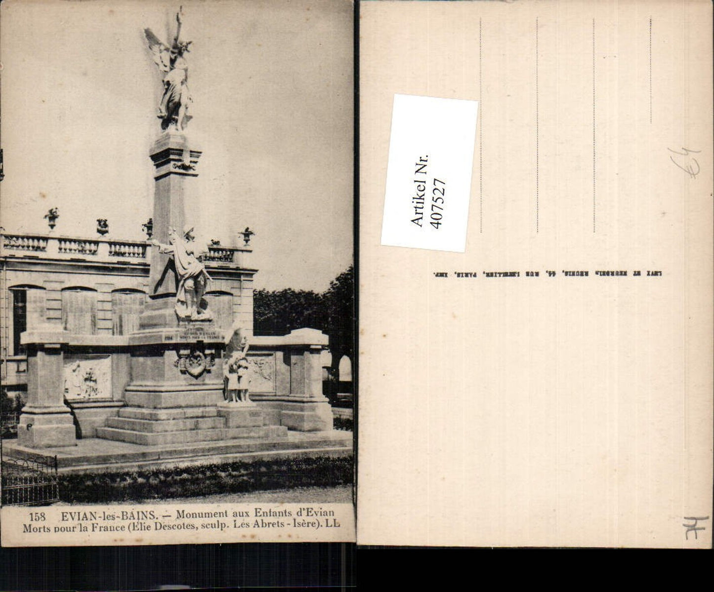 407527,Rhone-Alpes Haute-Savoie Evian-les-Bains Monument aux Enfants d'Evian