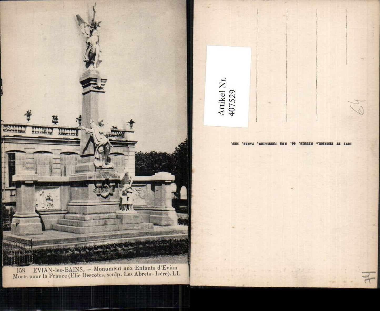 407529,Rhone-Alpes Haute-Savoie Evian-les-Bains Monument aux Enfants d'Evian