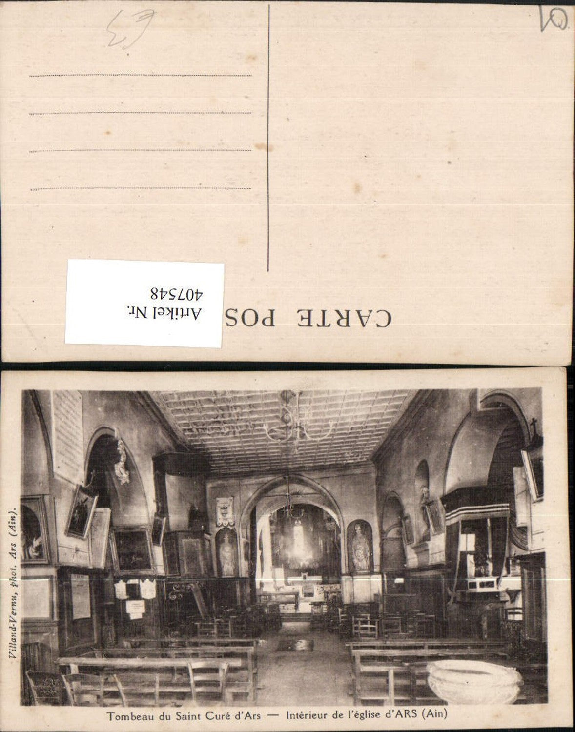 407548,Rhone-Alpes Ain Ars Interieur de l'Eglise Kirche