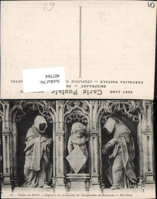 407564,Rhone-Alpes Ain Eglise de Brou Figures mausolee de Marguerite de Bourbon Statuen