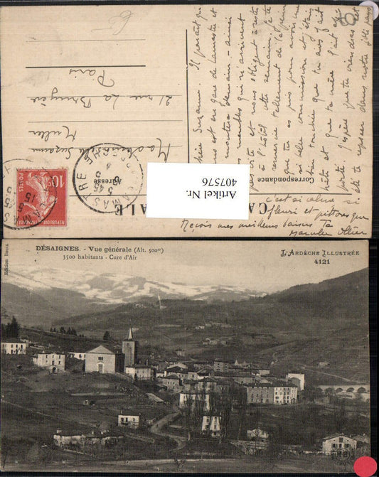 407576,Rhoen-Alpes Ardeche Desaignes Vue generale Totale Bergkulisse