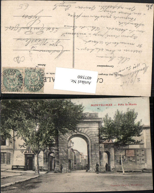 407580,Rhoen-Alpes Drome Montelimar Porte St-Martin Tor Straßenansicht