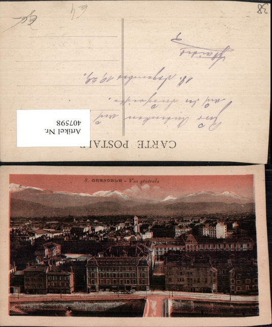 407598,Rhone-Alpes Isere Grenoble Vue generale Totale Bergkulisse